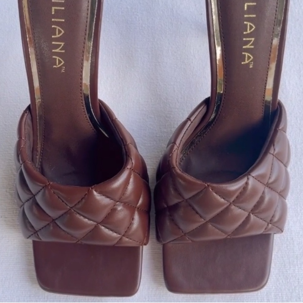 Brown Quilted Heels